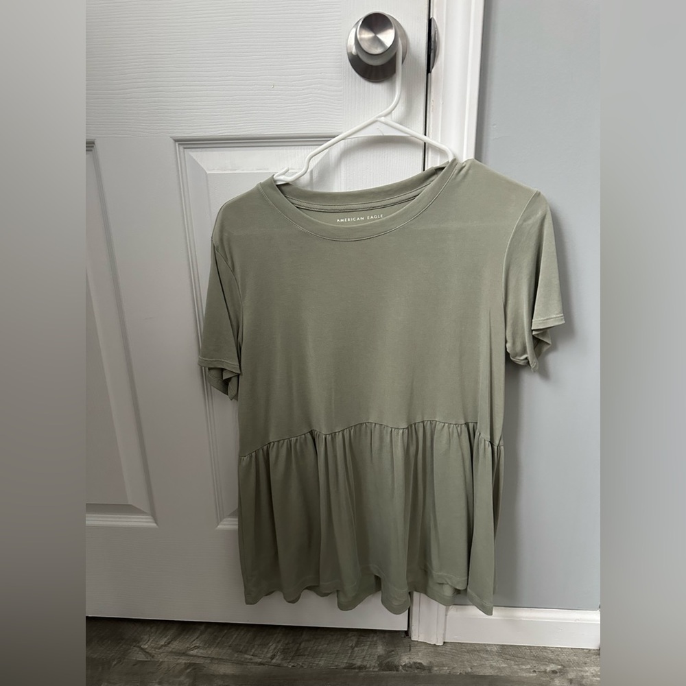 American Eagle Outfitters Sage Green Short Sleeve Top